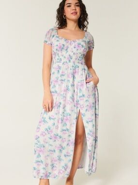 Hollister Short Sleeve Open Back Maxi Dress